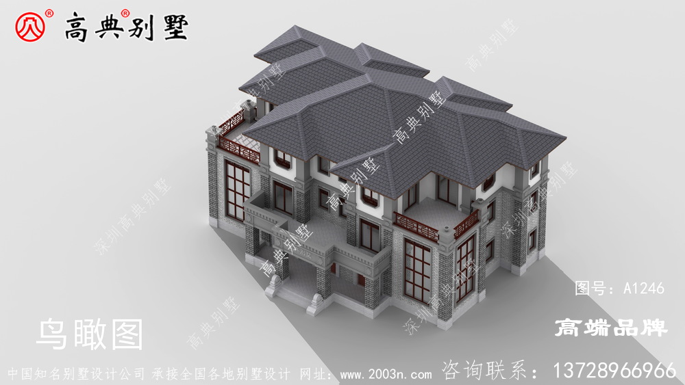 雙拼復(fù)式別墅外觀圖片格調(diào)典雅質(zhì)樸。