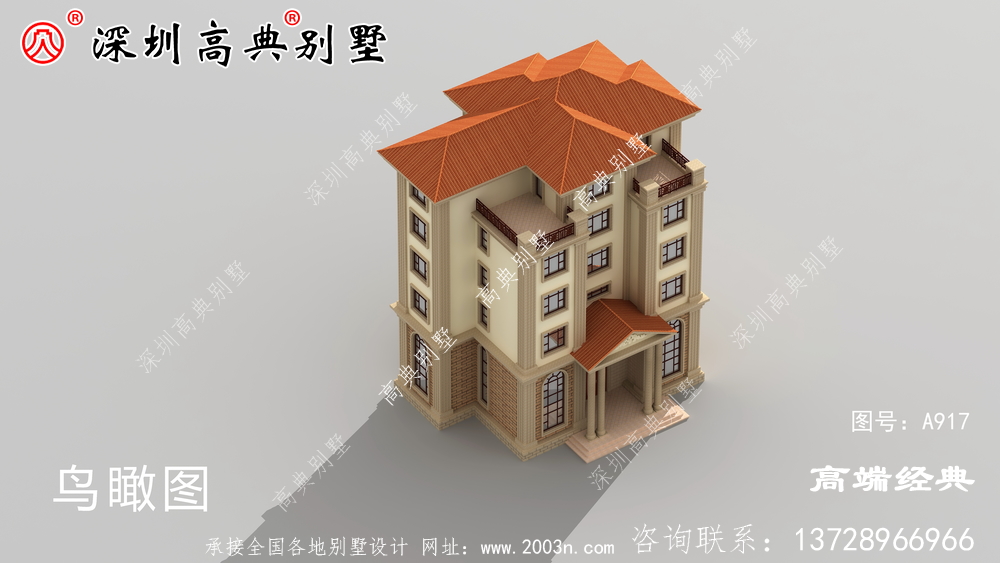 歐式六層洋樓外觀圖,外觀美觀,符合農(nóng)村住宅設(shè)計。