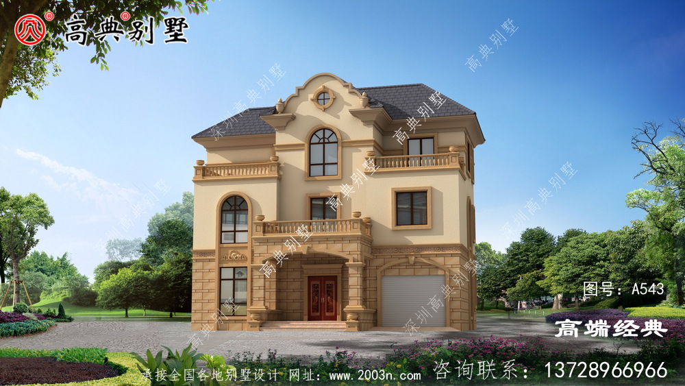 帶車庫的三層戶型外觀簡單大方非常符合現代人的審美標準 帶車庫的三層戶型外觀簡單大方非常符合現代人的審美標準