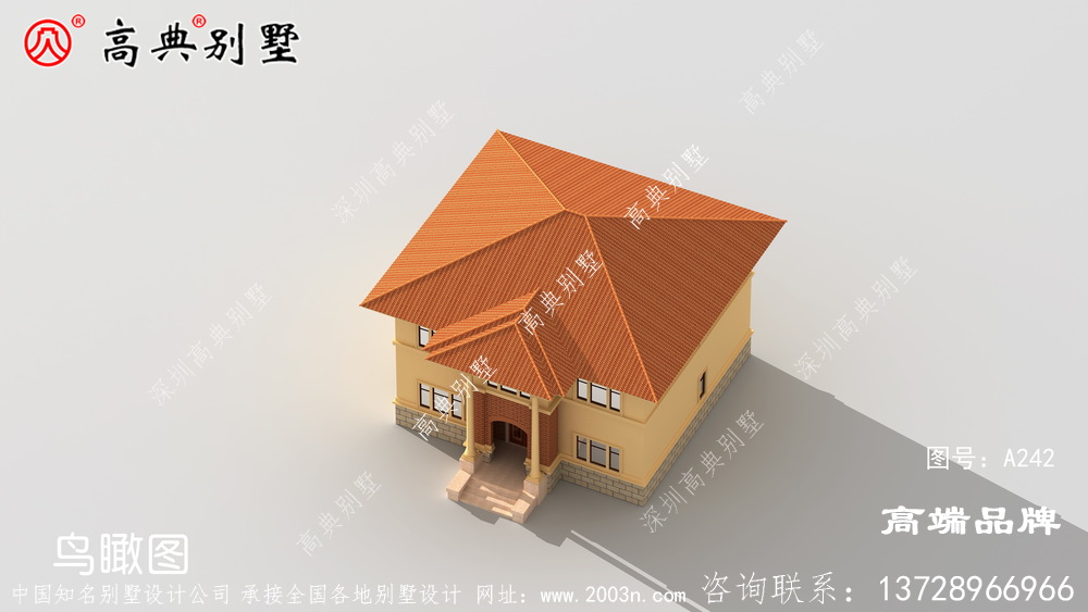 紅坡屋頂搭配暖色外墻,更具鄉村氛圍
